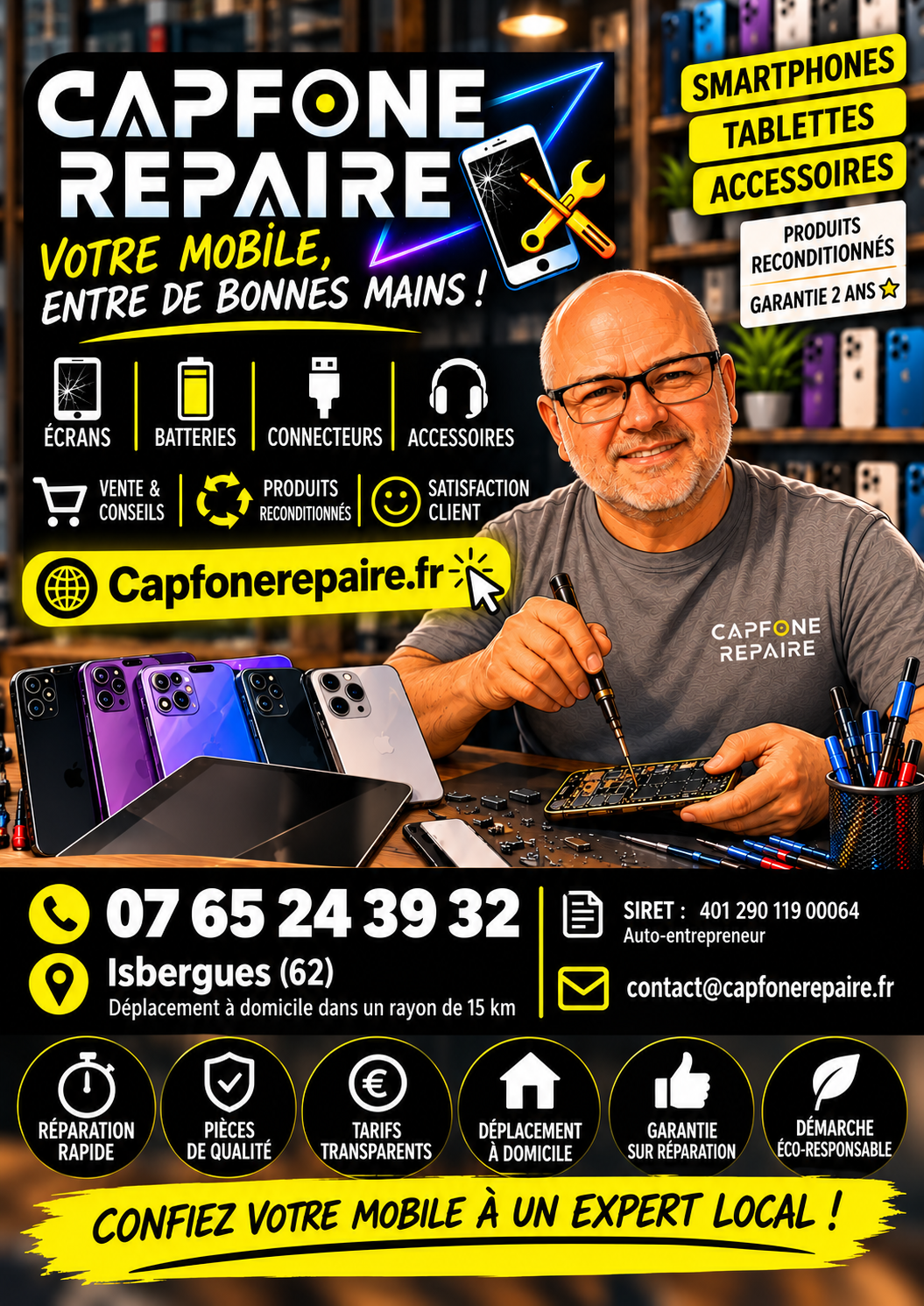 Capfone Repair à Isbergues - réparation de smartphones et tablettes